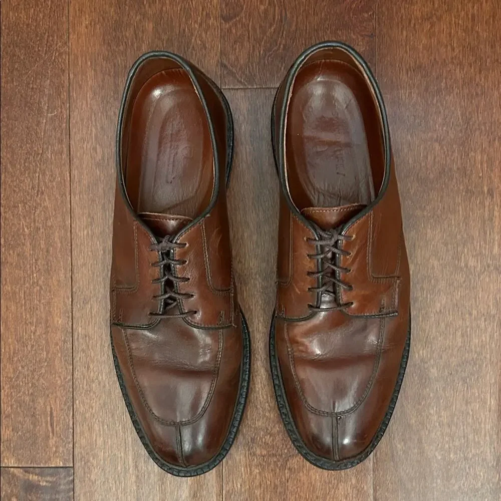 Allen Edmonds Brown Leather Derby Oxfords, Size 10
